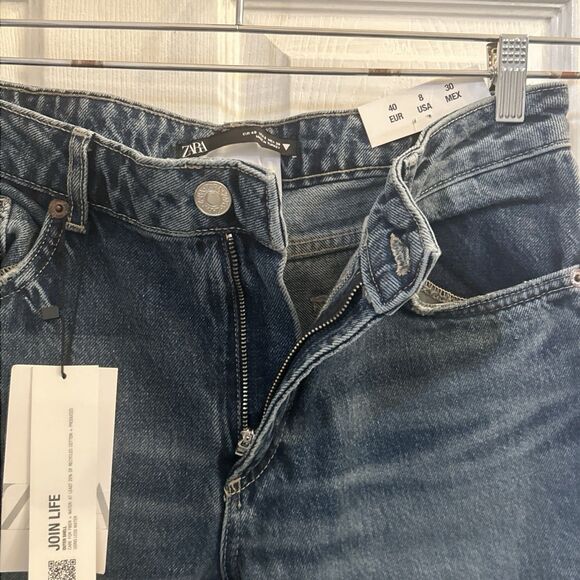 ZARA Flare Jeans Low Rise Blue Women’s Size 8 Regular Length Denim NWT - Picture 12 of 16